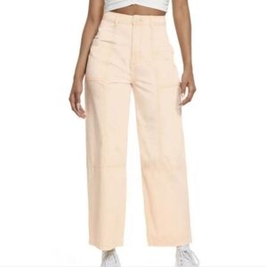 NWT BP Women's High-Waisted Peach Seam Detail Cotton Twill Cargo pants